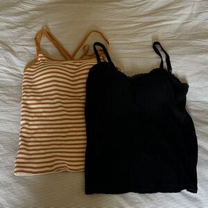 Two NWOT Uniqlo Built-in Bra Camisoles